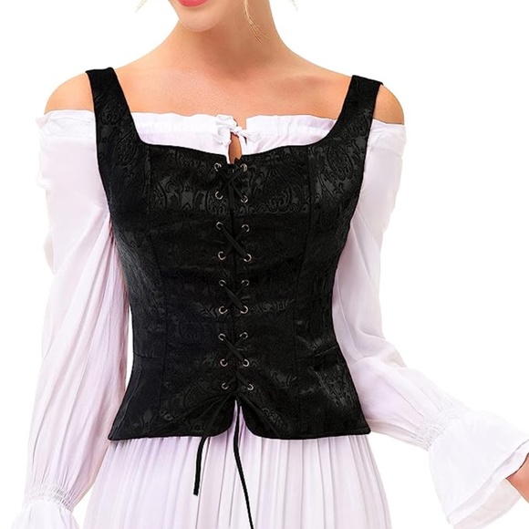 Scarlet Darkness Tops - Women’s Renaissance Bustier Corset Top Steampunk Waistcoat